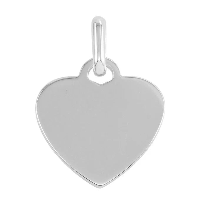 Custom Engraved Heart Pendant Necklace in 925 Sterling Silver Personalized High Polish Heart Charm Dainty Minimalist Jewelry Gift For Her