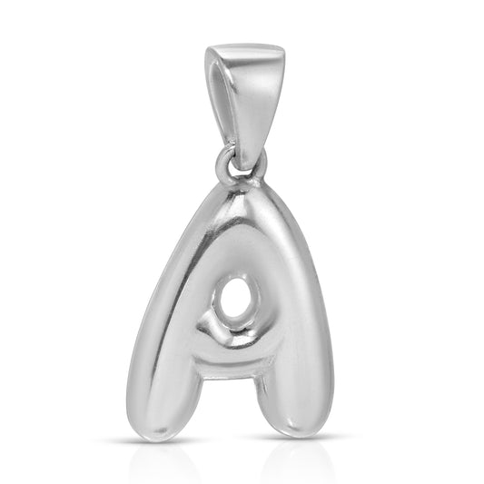 Chunky Bubble Initial Necklace - Everyday Jewelry - Personalized Initial Pendants - Dainty All Day Wear - Nickel Free & Anti-Tarnish