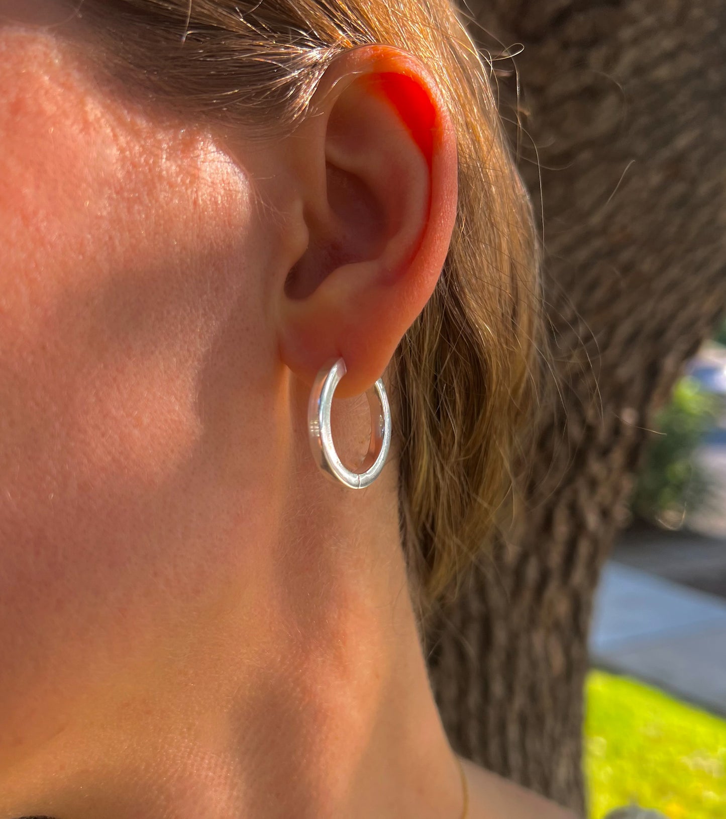 Solid 925 Sterling Silver Round Tube Hoop Earrings, Thick Silver Hoop Earrings, Premium Rhodium Plated Small to Medium Smooth Circular Hoops
