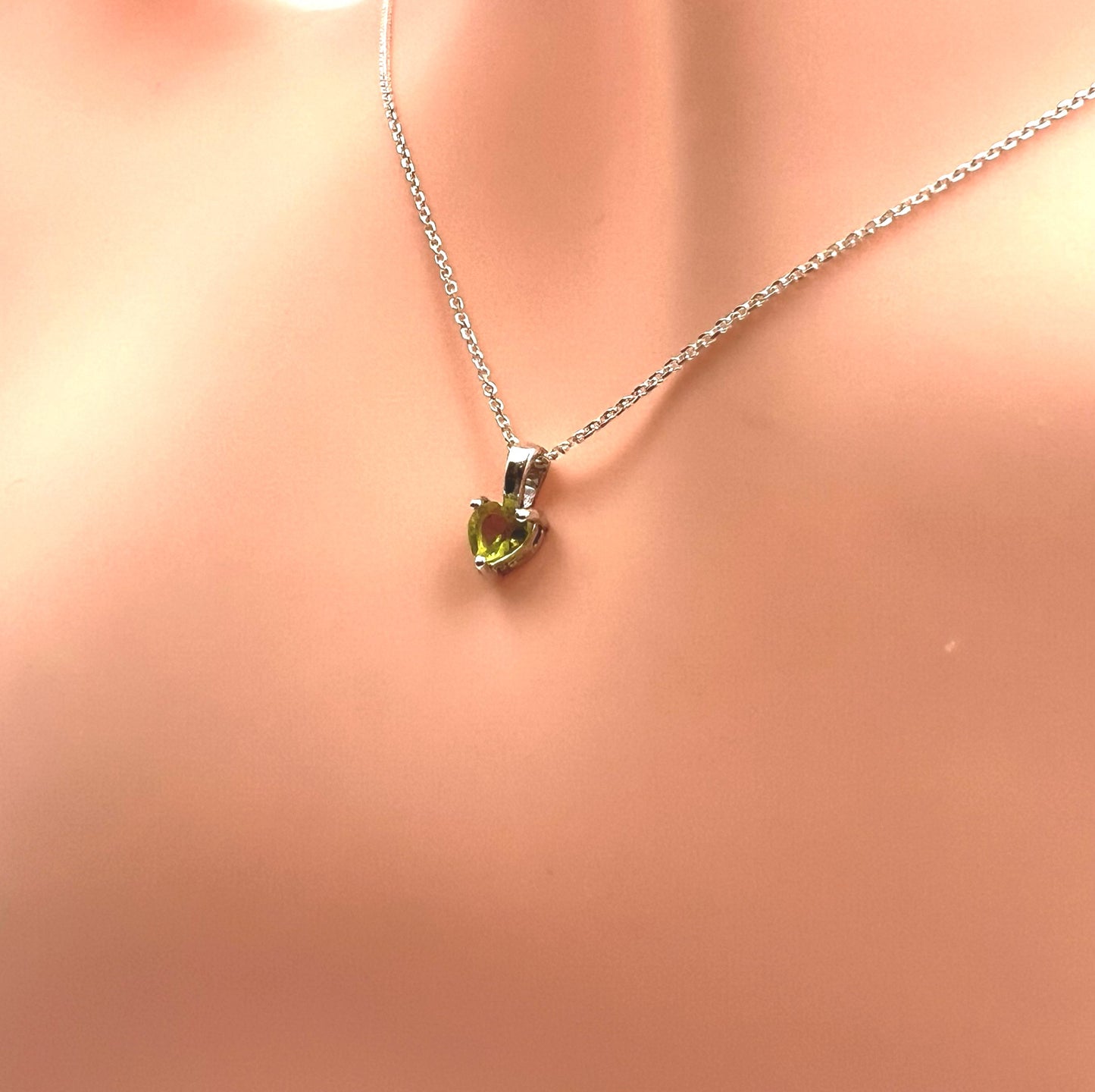Solid 14K Gold Heart Birthstone Pendant, 925 Sterling Silver 4mm Small Dainty Charm Necklace for Women, Personalized Gift for Her Stackable