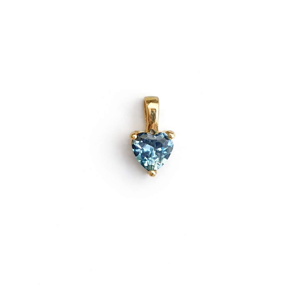 Solid 14K Gold Heart Birthstone Pendant, 925 Sterling Silver 5mm Dainty Love Charm Necklace for Women, Personalized Gift for Her Stackable