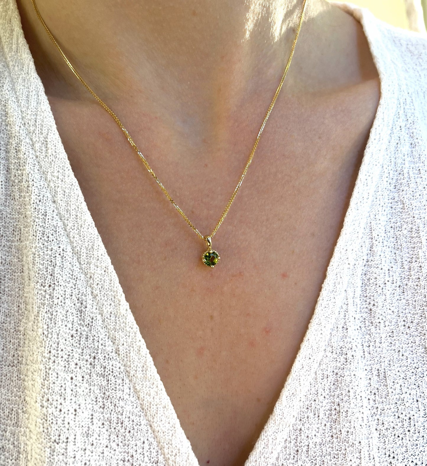 Solid 14K Gold Birthstone Pendant, 5mm Small Dainty Round Milgrain Beaded Charm for Women, Personalized Real Gold Birthday Gift for Her Stackable