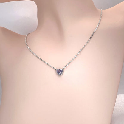Solid 14K Gold Heart Birthstone Necklace, 925 Sterling Silver 5mm Grain Fancy Beaded Charm Pendant, Personalized Birthday Gift for Her