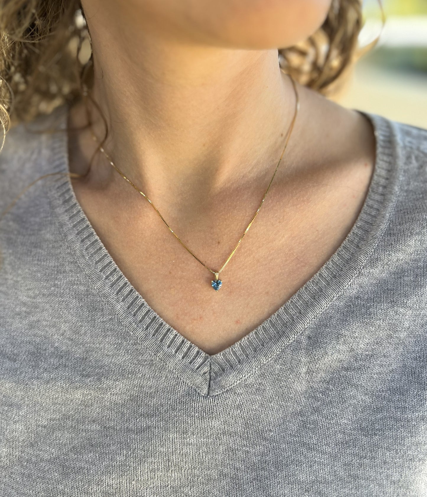 Solid 14K Gold Heart Birthstone Pendant, 925 Sterling Silver 5mm Dainty Love Charm Necklace for Women, Personalized Gift for Her Stackable