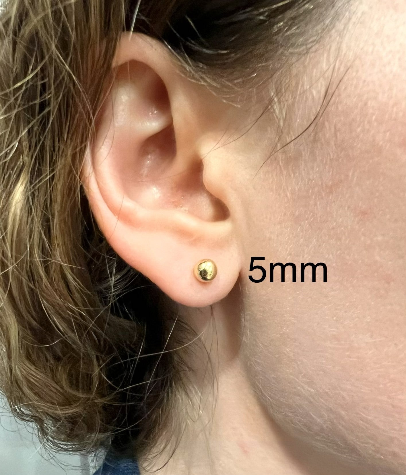 14K Gold Plated Ball Stud Earrings, 925 Sterling Silver Bead Studs for Men & Women, Dainty 3mm Minimalist to Bold 10mm Spherical Piercing