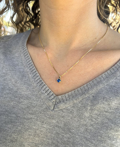 Solid 14K Gold Birthstone Pendant, 5mm Small Dainty Round Milgrain Beaded Charm for Women, Personalized Real Gold Birthday Gift for Her Stackable