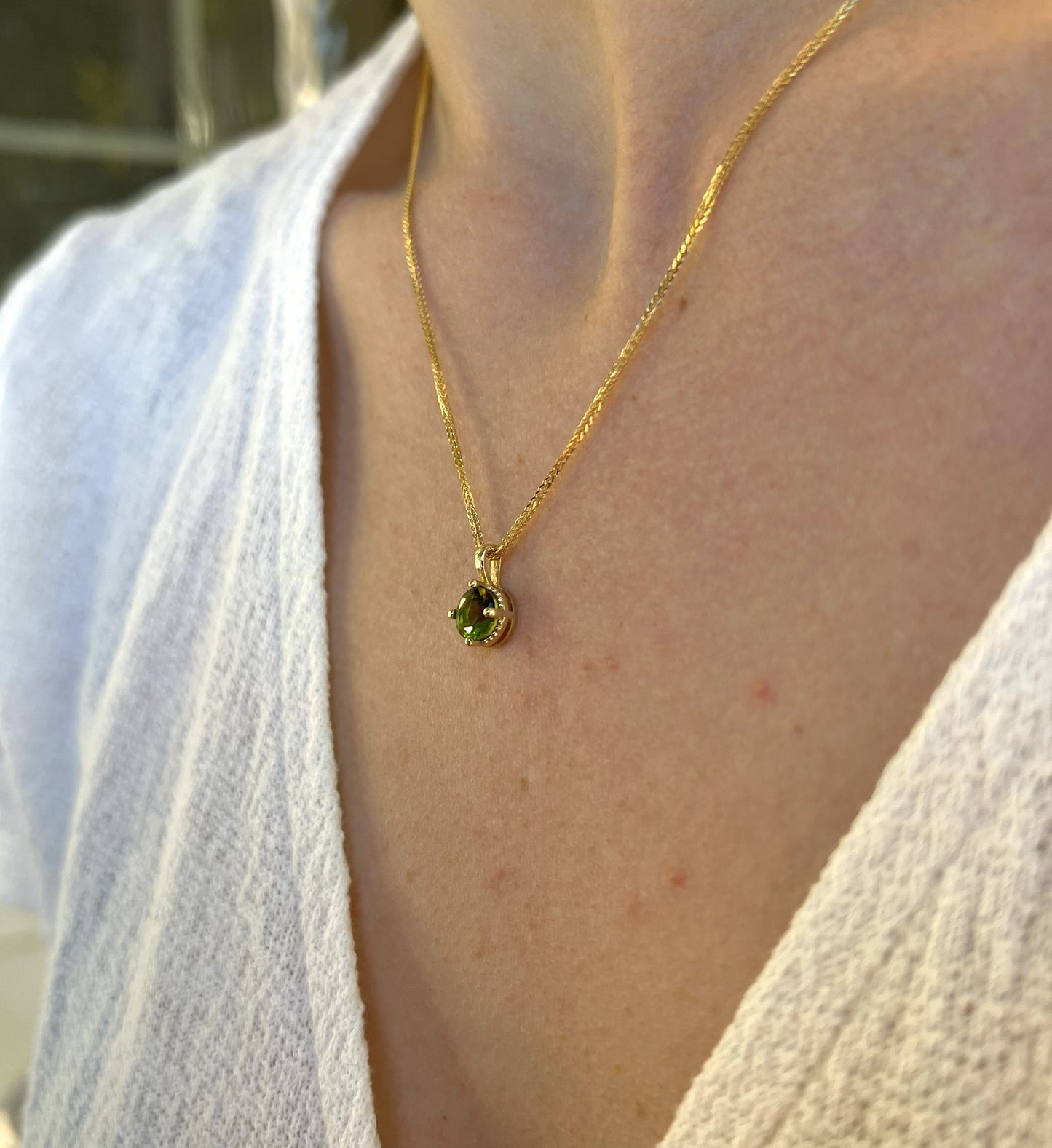 Solid 14K Gold Birthstone Pendant, 6mm Large Round Grain Fancy Beaded Charm for Women, Personalized Real Gold Birthday Gift for Her Stackable
