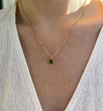Solid 14K Gold Birthstone Pendant, 6mm Large Round Grain Fancy Beaded Charm for Women, Personalized Real Gold Birthday Gift for Her Stackable