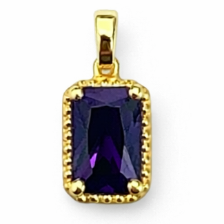 Solid 14K Gold Emerald Cut Birthstone Pendant, 925 Sterling Silver 6x4mm Dainty Rectangle Charm Necklace Personalized Gift for Her Stackable