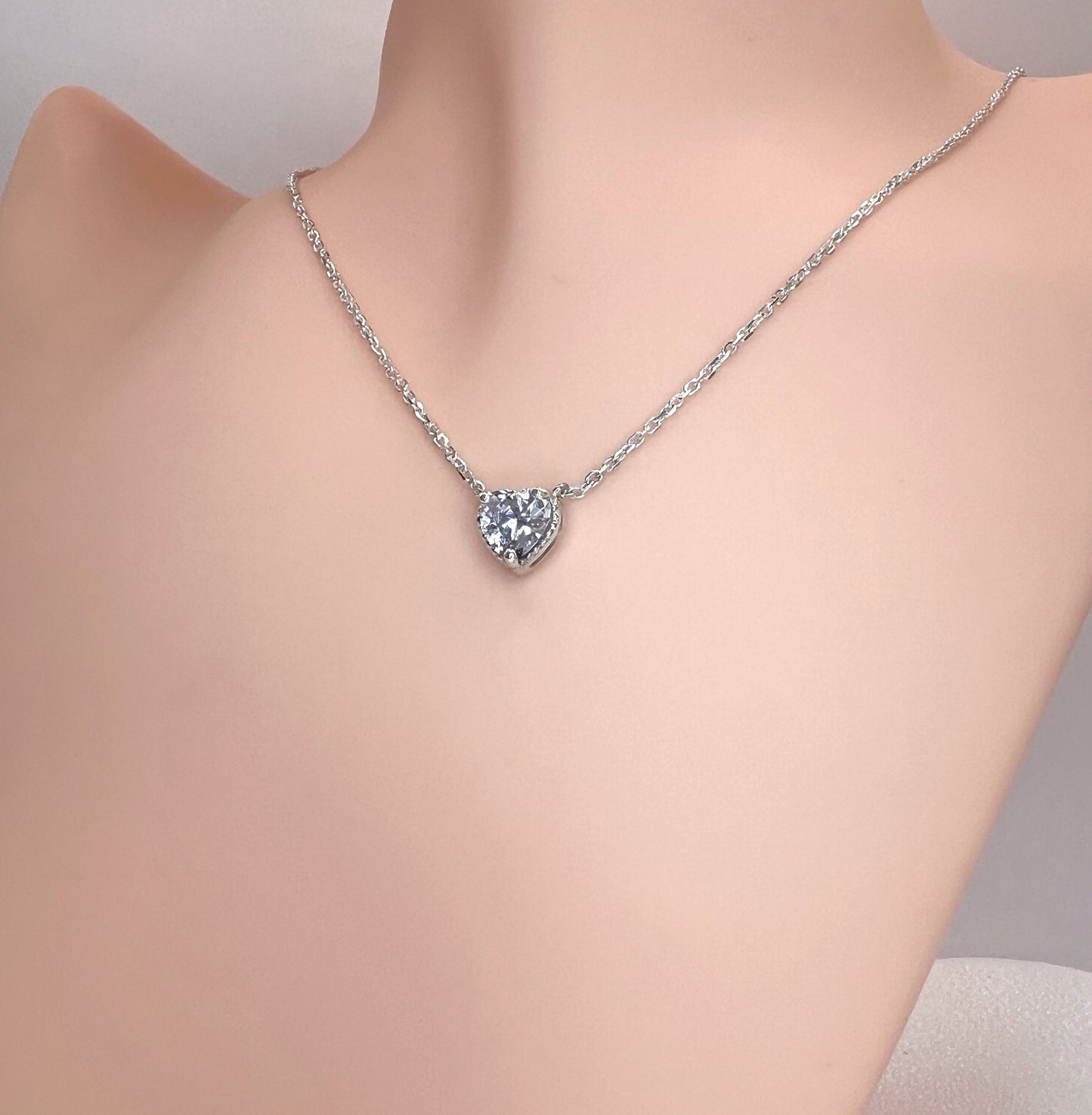 Solid 14K Gold Heart Birthstone Necklace, 925 Sterling Silver 6mm Grain Fancy Beaded Charm Pendant, Personalized Birthday Gift for Her