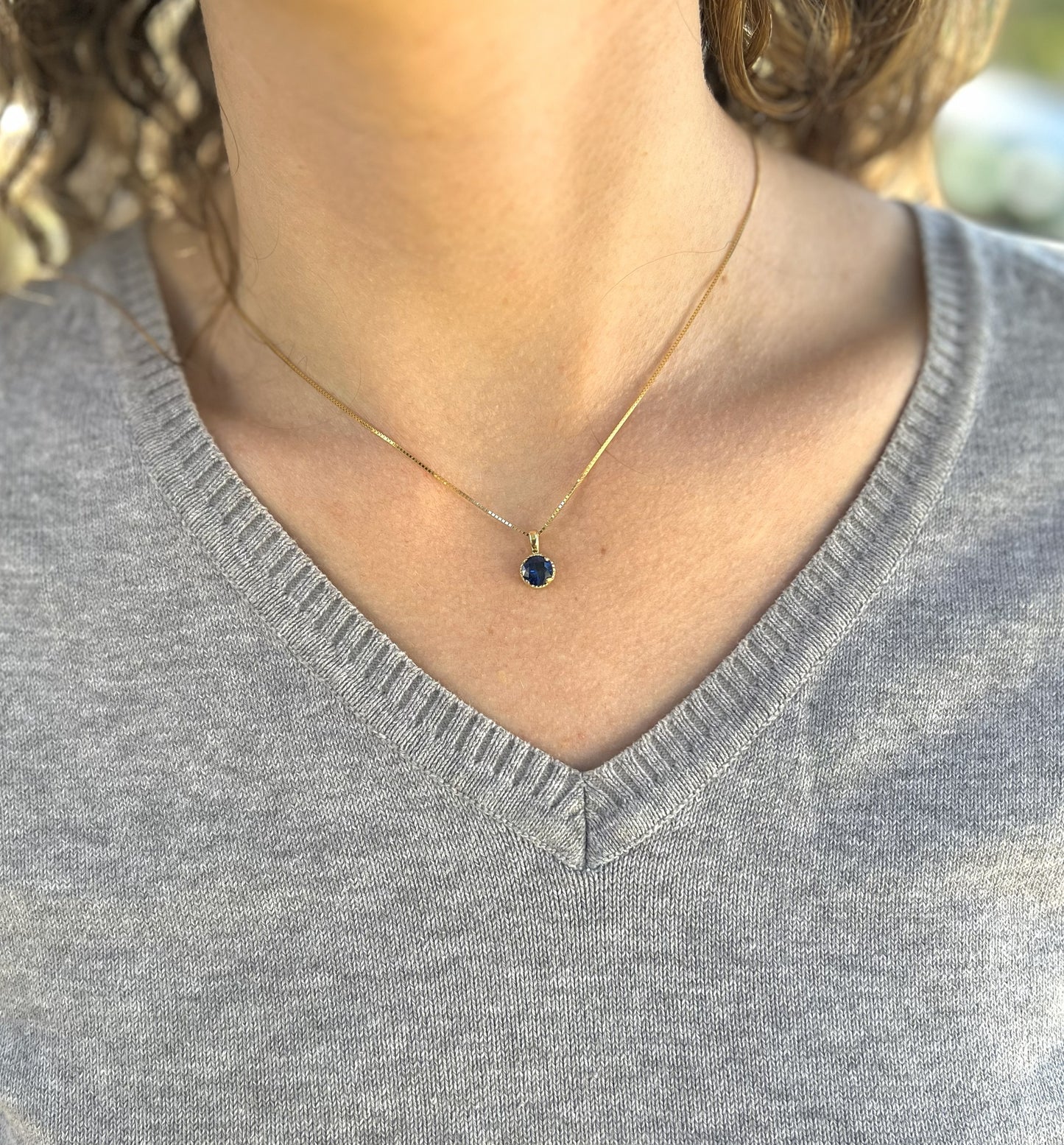 Solid 14K Gold Birthstone Pendant, 6mm Large Round Grain Fancy Beaded Charm for Women, Personalized Real Gold Birthday Gift for Her Stackable