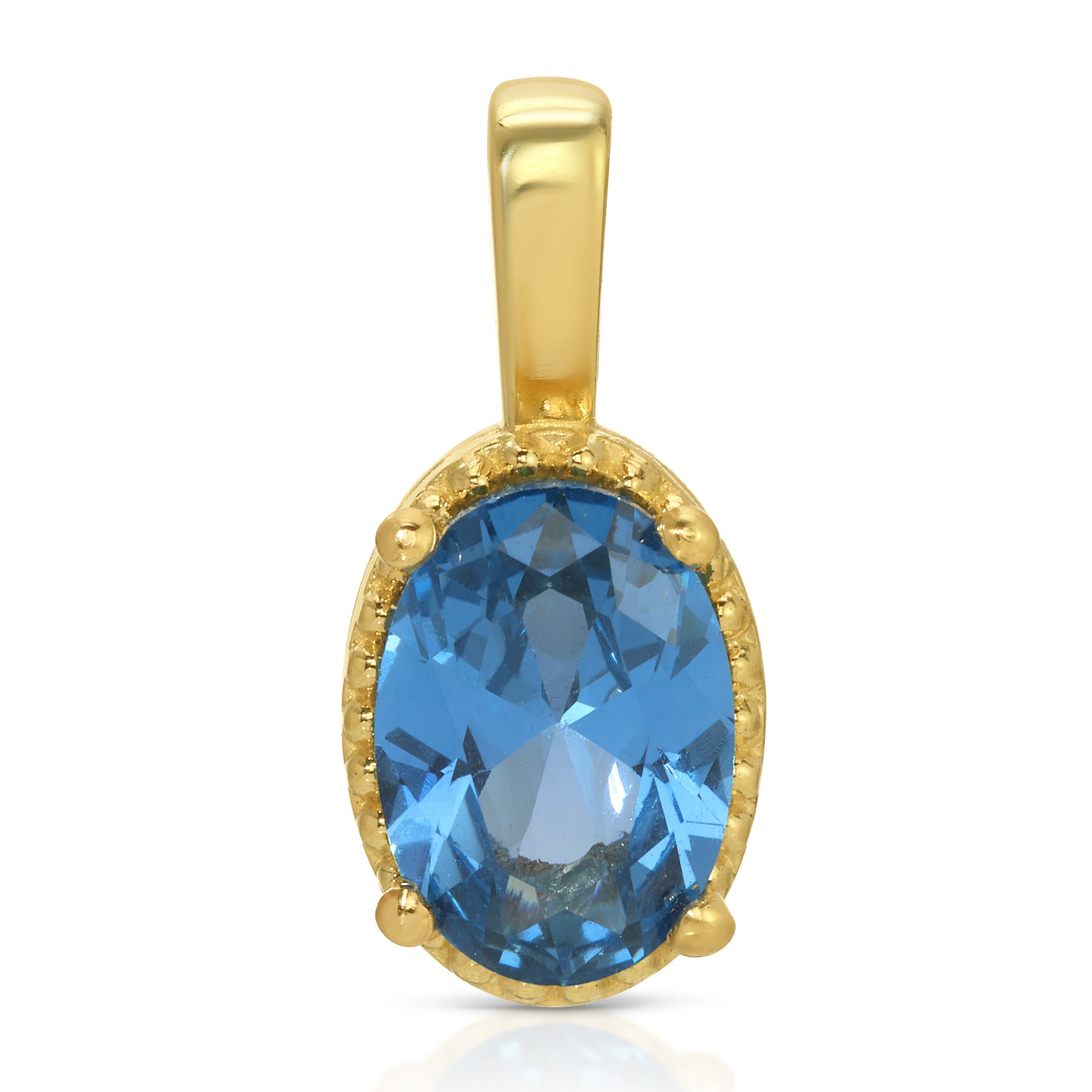 Solid 14K Gold Oval Birthstone Necklace, 925 Sterling Silver 7mm Grain Fancy Beaded Charm Pendant, Personalized Real Gold Birthday Gift for Her Stackable