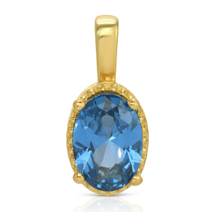 Solid 14K Gold Oval Birthstone Necklace, 925 Sterling Silver 7mm Grain Fancy Beaded Charm Pendant, Personalized Real Gold Birthday Gift for Her Stackable
