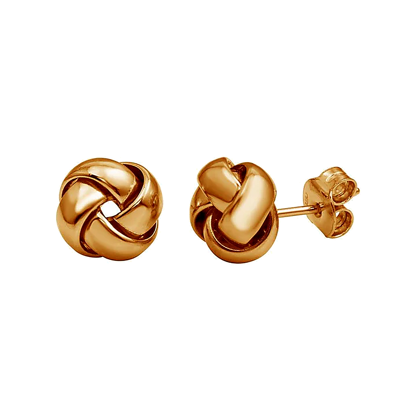 Solid 925 Sterling Silver Love Knot Stud Earrings, 14K Gold Plated Woven Infinity Loop Post Earrings for Women, Dainty Eternity Studs
