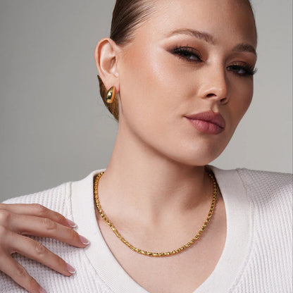 Solid 925 Sterling Silver Barrel Bead Crystal Chain, 14K Gold Plated Diamond Cut Disco Ball Necklace, Highly Reflective Faceted Link Jewelry