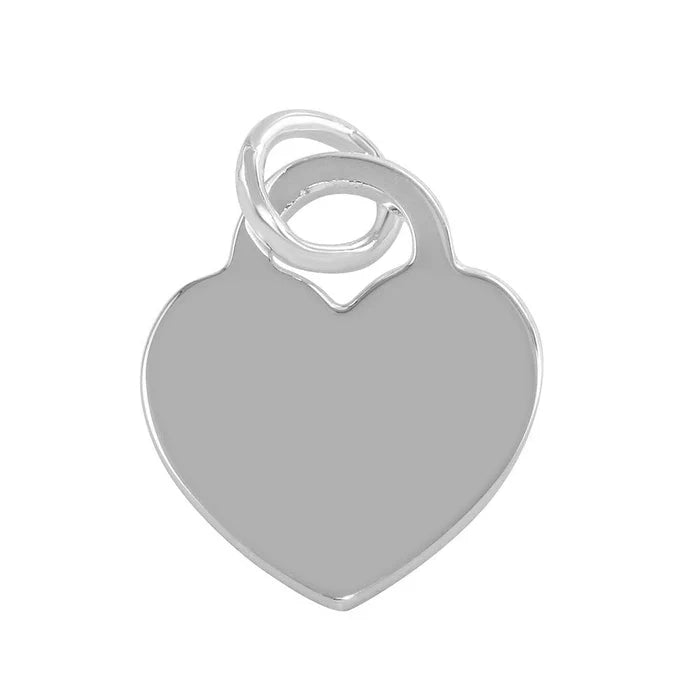 Custom Engraved Heart Pendant Necklace in 925 Sterling Silver Personalized High Polish Heart Charm Dainty Minimalist Jewelry Gift For Her