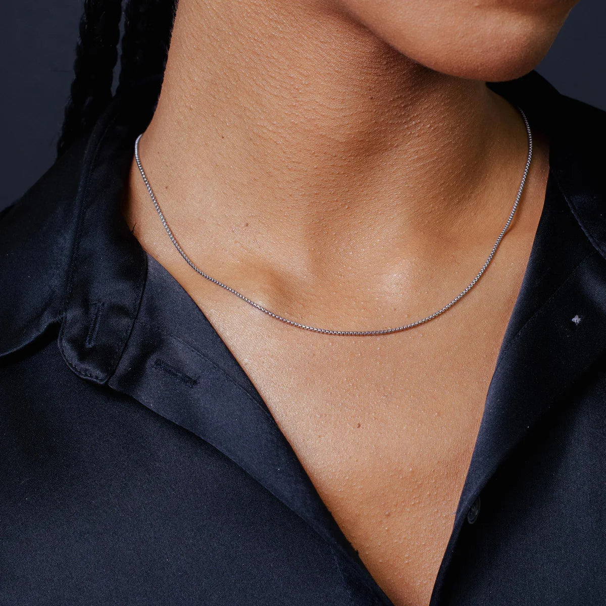 Solid 925 Sterling Silver Round Box Chain, Venetian Link Necklace for Men & Women Smooth Round Box Necklace, Dainty Minimalist Pendant Chain