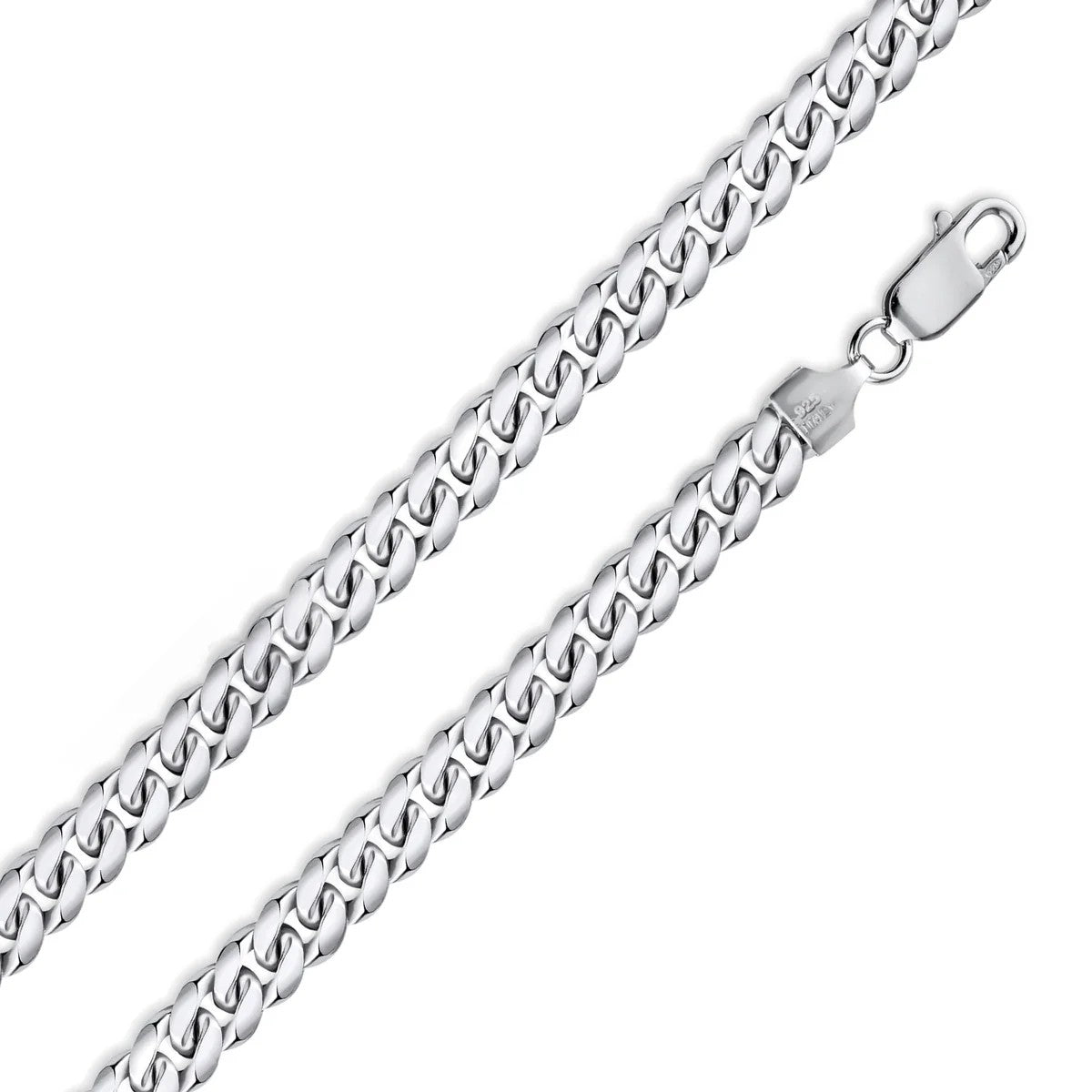 Solid 925 Sterling Silver Cuban Link Necklace, Miami Cuban Link Chain for Men & Women, Premium Heavy Duty Statement Chain with Lobster Clasp