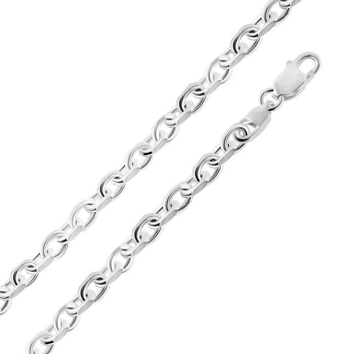 Solid 925 Sterling Silver Forza Tino Chain, Rounded Cable Link Necklace for Men & Women, Premium Solid Silver Heavy Duty Cable Chain