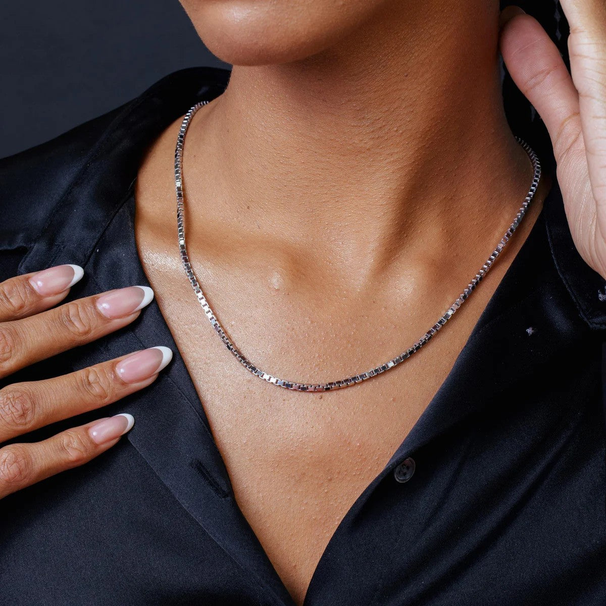 Solid 925 Sterling Silver Box Chain, Square Venetian Link Necklace for Men & Women, Dainty 0.6mm Minimalist Choker to Thick 2.5mm Pendant Chain