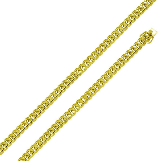 Solid 925 Sterling Silver Miami Cuban Bracelet, 14K Gold Plated Heavy Curb Link Wristband, Box Lock Thick Bracelet Contemporary Fine Jewelry