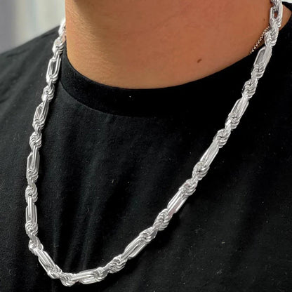 Sterling Silver Diamond-Cut Milano Rope Chain, Solid Silver Necklaces for Men or Women, Solid Unisex Silver Chains for Everyday Casual Wear