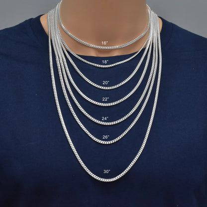 Solid 925 Sterling Silver Cuban Link Necklace, Miami Cuban Link Chain for Men & Women, Premium Heavy Duty Statement Chain with Lobster Clasp