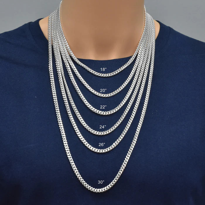 Solid 925 Sterling Silver Cuban Link Necklace, Miami Cuban Link Chain for Men & Women, Premium Heavy Duty Statement Chain with Lobster Clasp