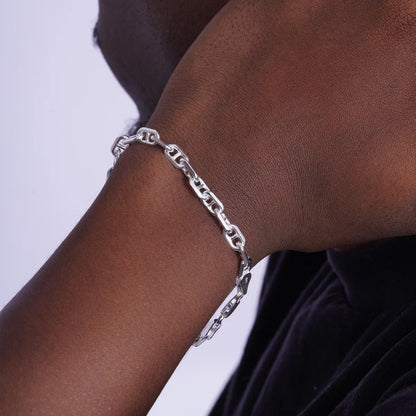 Solid 925 Sterling Silver Twisted Mariner Chain, 6mm Diamond Cut Anchor Link for Men & Women, Gold Plated Spiraled Link Chain for Pendants