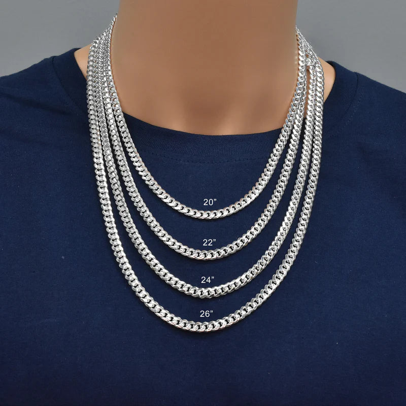 Solid 925 Sterling Silver Cuban Link Necklace, Miami Cuban Link Chain for Men & Women, Premium Heavy Duty Statement Chain with Lobster Clasp