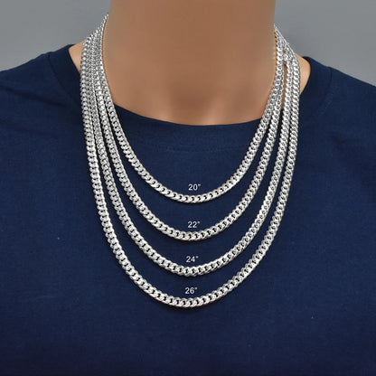 Solid 925 Sterling Silver Cuban Link Necklace, Miami Cuban Link Chain for Men & Women, Premium Heavy Duty Statement Chain with Lobster Clasp