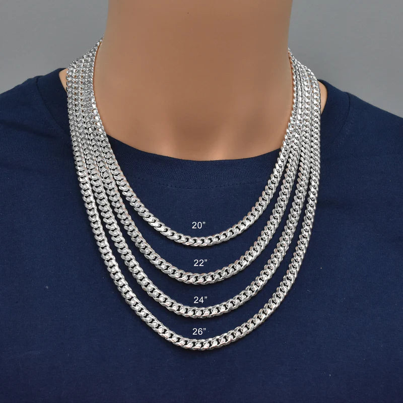 Solid 925 Sterling Silver Cuban Link Necklace, Miami Cuban Link Chain for Men & Women, Premium Heavy Duty Statement Chain with Lobster Clasp
