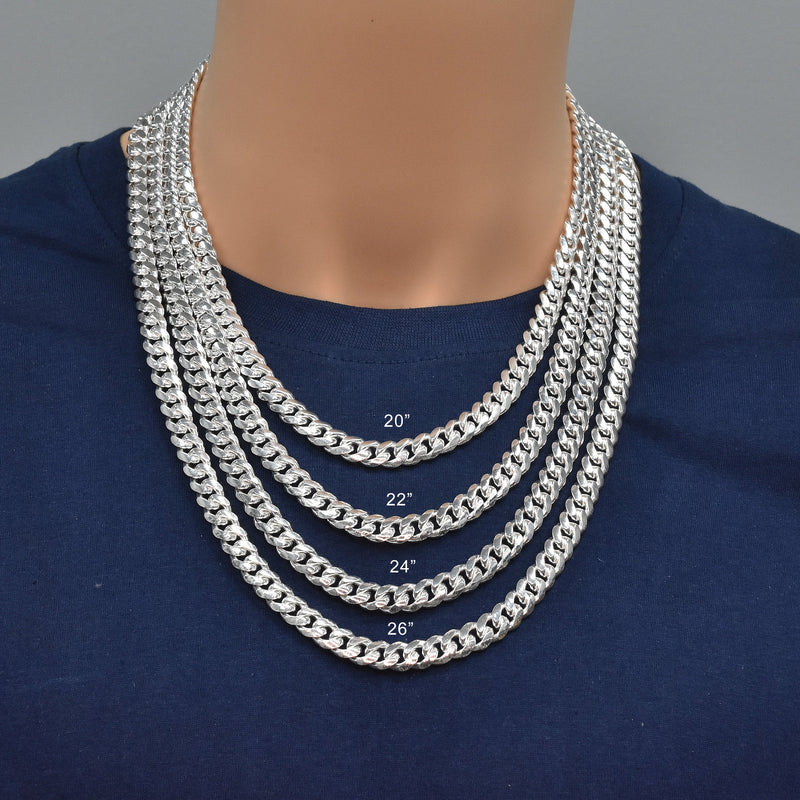 Solid 925 Sterling Silver Cuban Link Necklace, Miami Cuban Link Chain for Men & Women, Premium Heavy Duty Statement Chain with Lobster Clasp