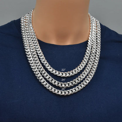 Solid 925 Sterling Silver Cuban Link Necklace, Miami Cuban Link Chain for Men & Women, Premium Heavy Duty Statement Chain with Lobster Clasp