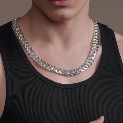 Solid 925 Sterling Silver Cuban Link Necklace, Miami Cuban Link Chain for Men & Women, Premium Heavy Duty Statement Chain with Lobster Clasp