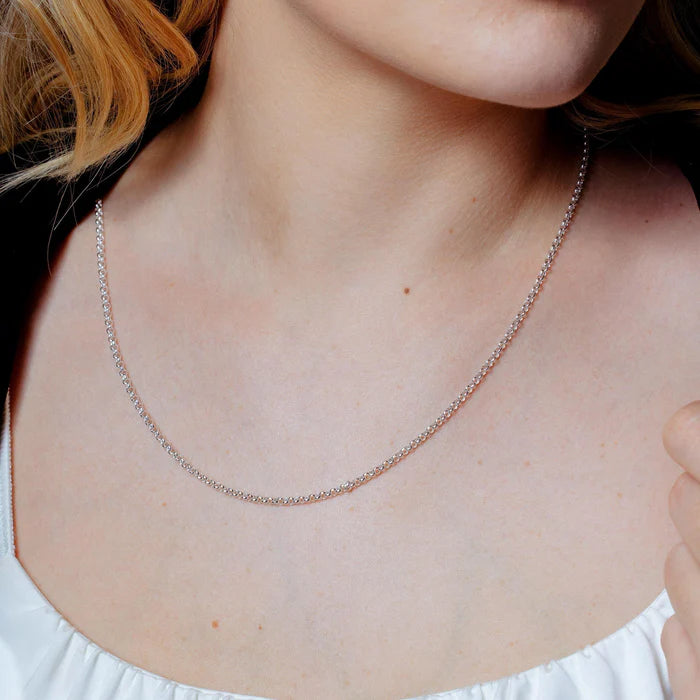 Solid 925 Sterling High Polish Silver Rolo Link Necklace, Solid Premium Heavy Duty Belcher Cable Link, Custom Length Everyday Fine Jewelry