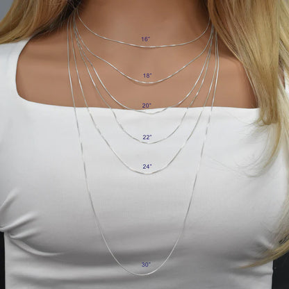 Solid 925 Sterling Silver Box Chain, Square Venetian Link Necklace for Men & Women, Dainty 0.6mm Minimalist Choker to Thick 2.5mm Pendant Chain