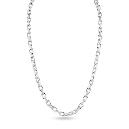 Solid 925 Sterling Silver Rectangular Forza Chain, Men's Tino Cable Link Necklace, Premium Squared Cable Link Chain Custom Length Jewelry