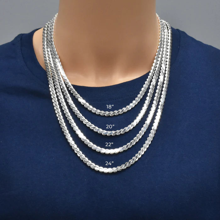 Solid 925 Sterling Silver Rope Chain, Smooth High Polish Braided Twisted Necklace for Men & Women, Premium Solid Silver Spiraled Braid Chain