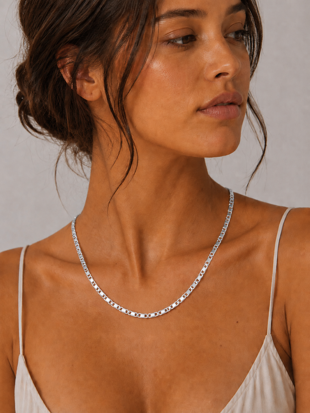 Solid 925 Sterling Silver Valentino Chain, Fancy Gold Plated Marisa Necklace for Men & Women, Layering Chain Plated for Pendants, Initials