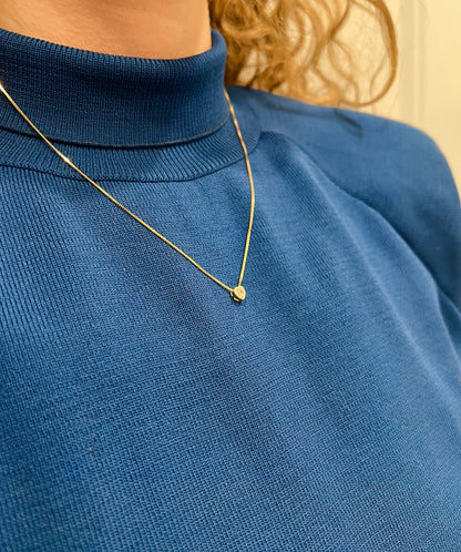 Sparkly CZ Solitaire Heart Pendant Necklace, Minimalist Silver Solitaire Choker for Women, Personalized Birthday Gift for Her