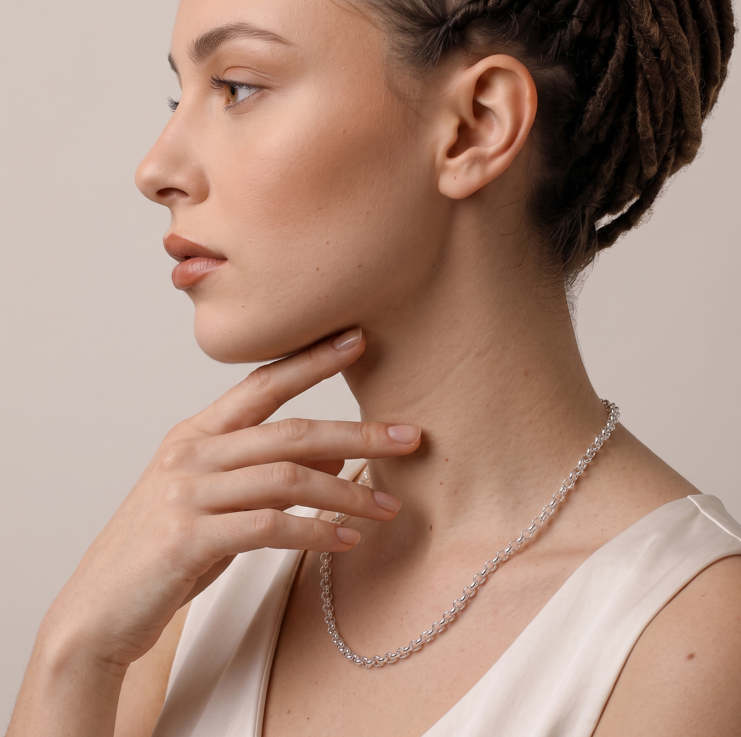 Solid 925 Sterling High Polish Silver Rolo Link Necklace, Solid Premium Heavy Duty Belcher Cable Link, Custom Length Everyday Fine Jewelry