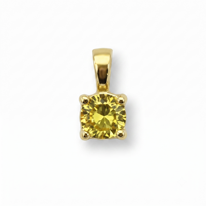 Solid 14K Gold Birthstone Necklace, 5mm Round Plain Charm Pendant for Women, Personalized Real Gold Birthday Gift for Her Stackable