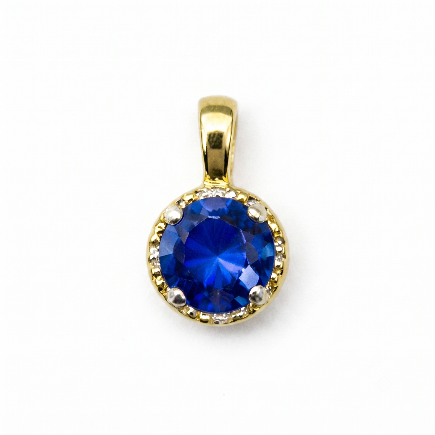 Solid 14K Gold Birthstone Pendant, 6mm Large Round Grain Fancy Beaded Charm for Women, Personalized Real Gold Birthday Gift for Her Stackable