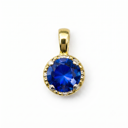 Solid 14K Gold Birthstone Pendant, 6mm Large Round Grain Fancy Beaded Charm for Women, Personalized Real Gold Birthday Gift for Her Stackable