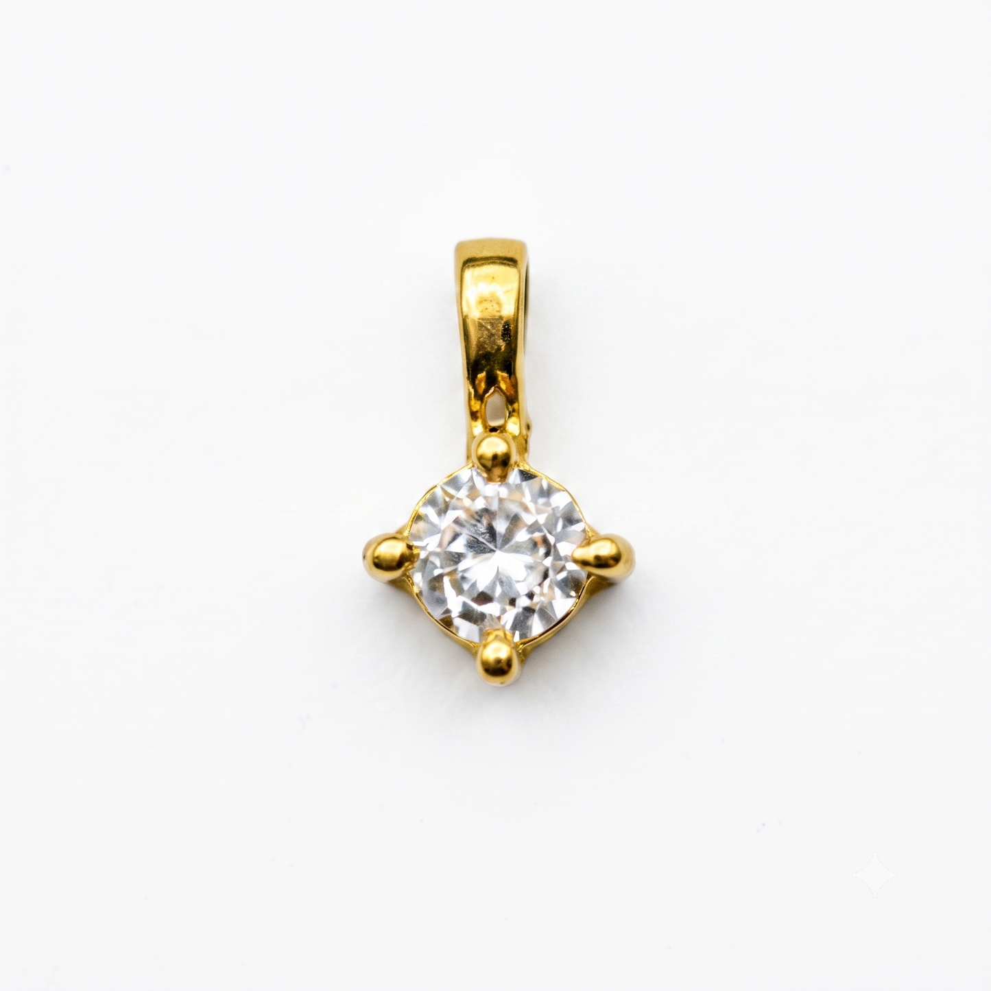 Solid 14K Gold Birthstone Necklace, 4mm Small Dainty Round Crystal Charm Pendant for Women, Personalized Real Gold Birthday Gift for Her