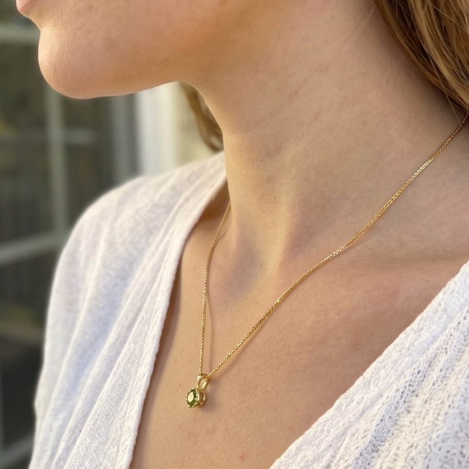 Solid 14K Gold Birthstone Pendant, 5mm Small Dainty Round Milgrain Beaded Charm for Women, Personalized Real Gold Birthday Gift for Her Stackable