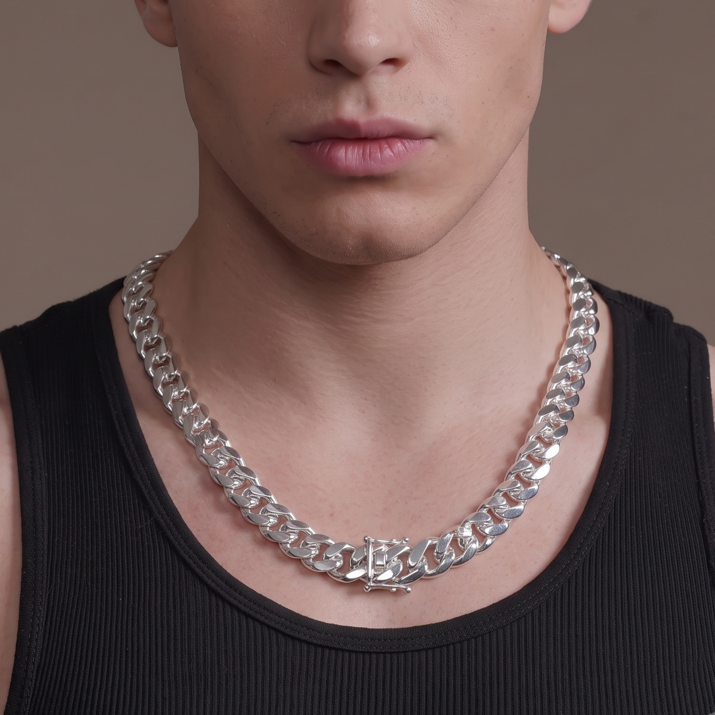 Solid 925 Sterling Silver Miami Cuban Link, Flat Curb for Men & Women, Heavy Thick Wristband, Premium Solid Silver Cuban Chain with Box Lock