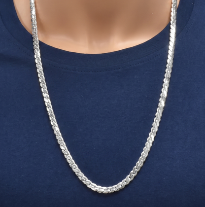 Solid 925 Sterling Silver Rope Chain, Smooth High Polish Braided Twisted Necklace for Men & Women, Premium Solid Silver Spiraled Braid Chain