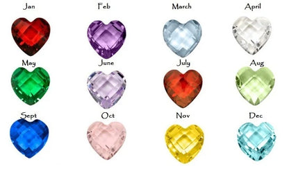 Solid 14K Gold Heart Birthstone Pendant, 925 Sterling Silver 5mm Dainty Love Charm Necklace for Women, Personalized Gift for Her Stackable